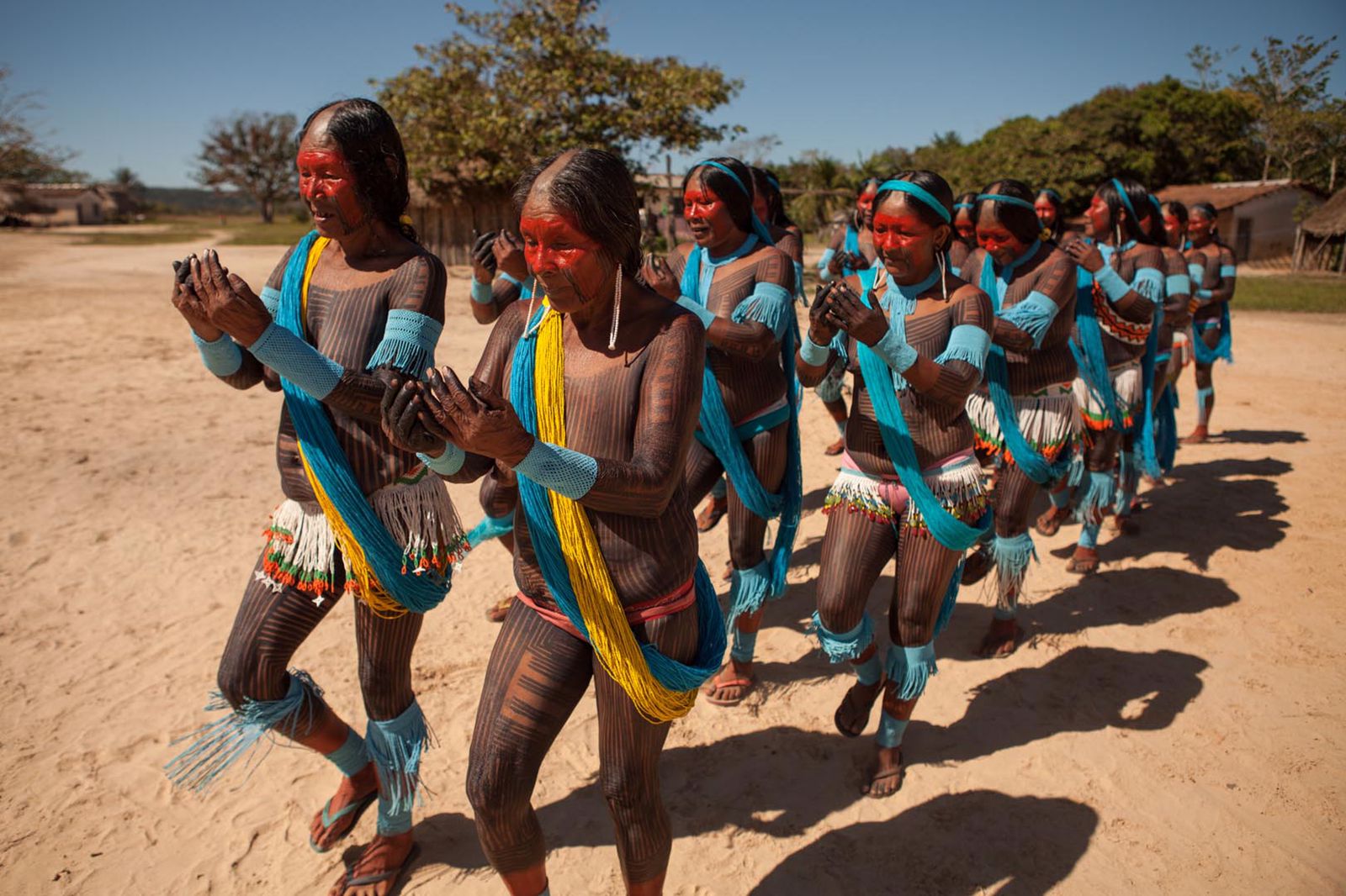 Indígenas da aldeia Mebêngôkre-Kayapó 