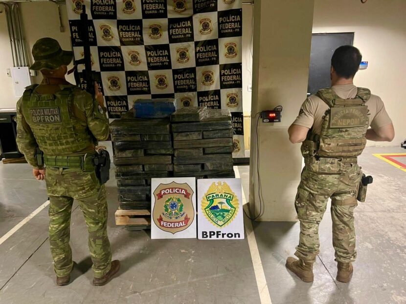 BPFRON e PF apreendem 682.5 Kg de substância análoga à maconha em Guaíra-PR